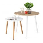 mesas de nido estilo nórdicode madera, modernas, redondasbaratas comedor estio nordico muebles nordicos
