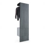 Armario estilo nórdico infantil de madera natural empotrado armario ropero puertas correderas blanco